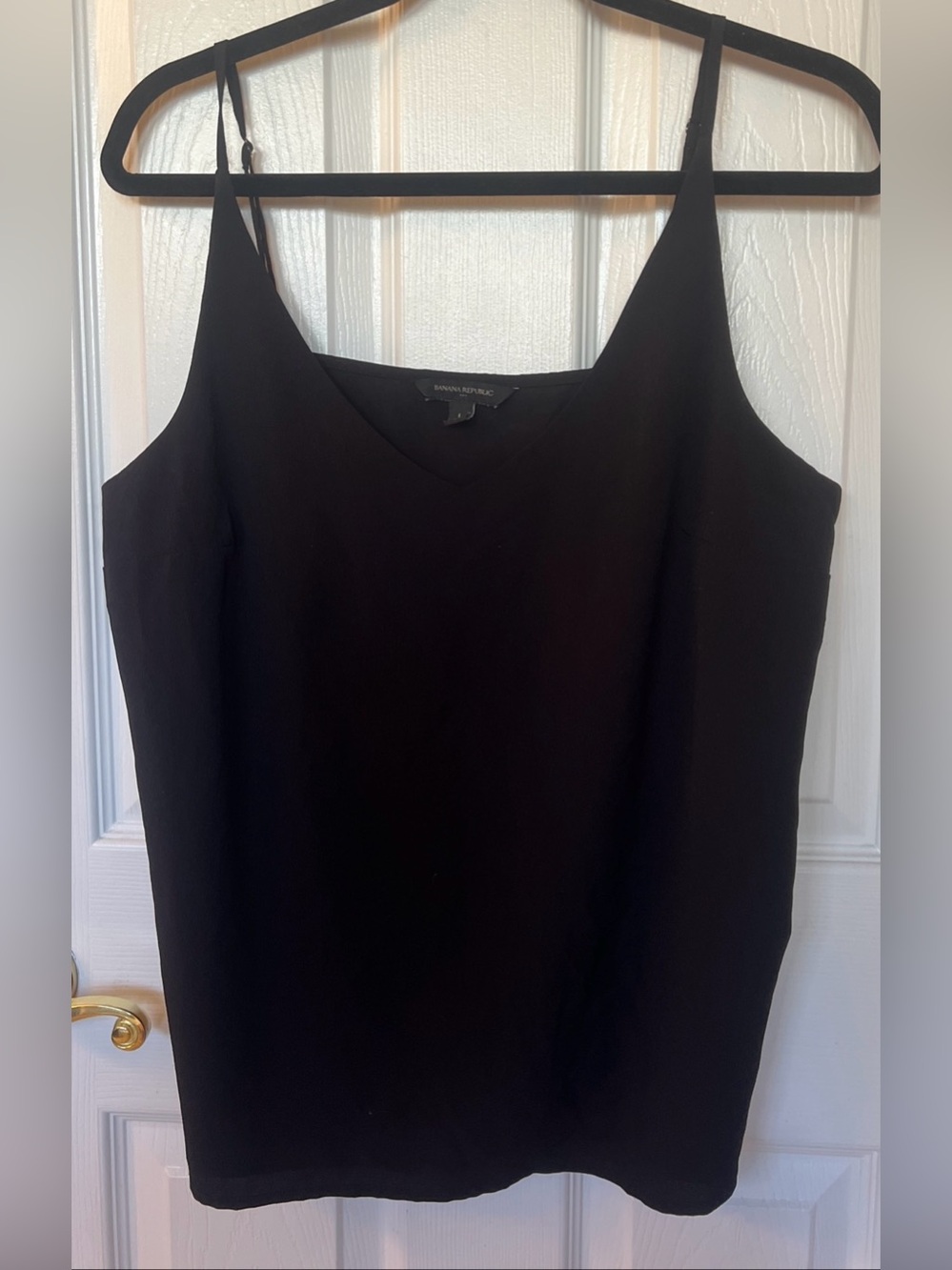 Banana Republic Black Camisole Cami Sz Large Spaghetti adjustable Straps